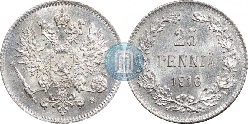 Picture 25 pennia 1916 year S 