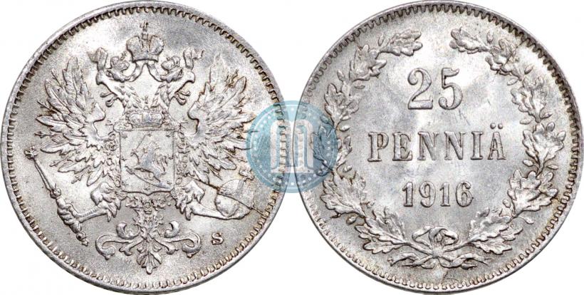 Picture 25 pennia 1916 year S 