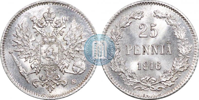 Picture 25 pennia 1916 year S 