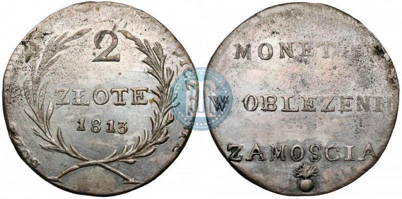 Фото 2 злотых 1813 года  