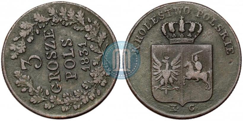 Picture 3 grosze 1831 year KG "Polish uprising"