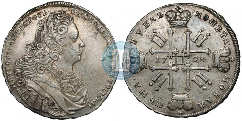 Фото 1 рубль 1728 года  "Тип 1727"