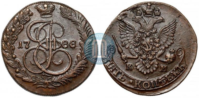 Фото 5 копеек 1788 года КМ 