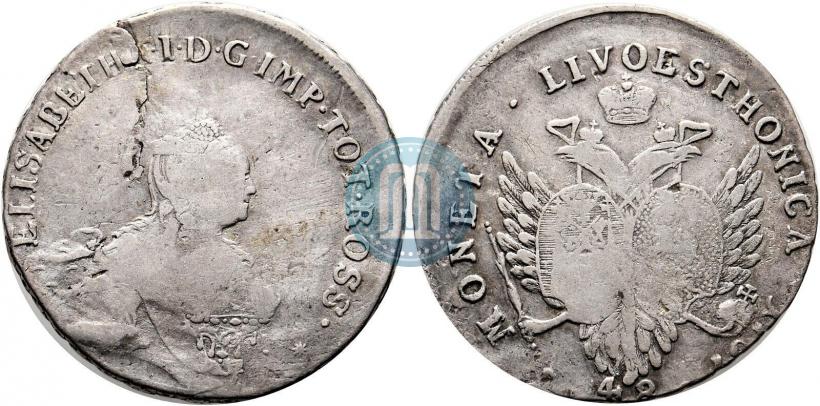 Picture 48 kopecks 1757 year  "For Livonia"