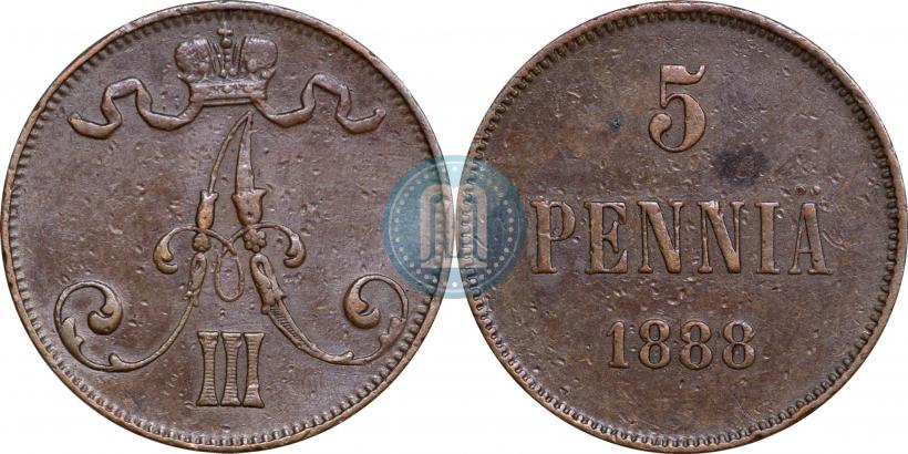 Фото 5 пенни 1888 года  
