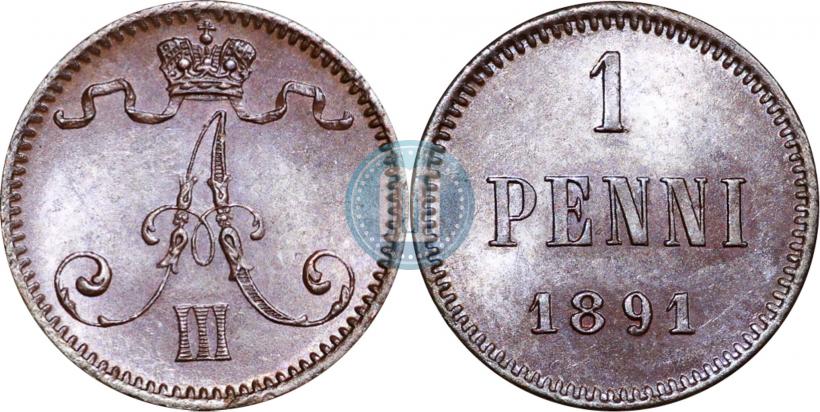 Фото 1 пенни 1891 года  