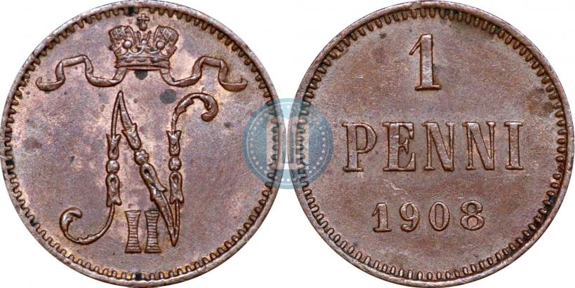 Picture 1 penni 1908 year  