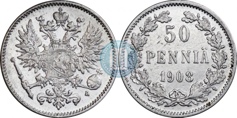 Picture 50 pennia 1908 year L 