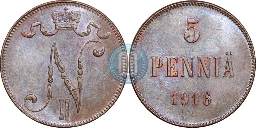 Picture 5 pennia 1916 year  