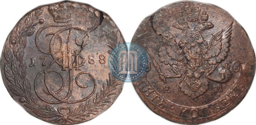 Picture 5 kopecks 1788 year ЕМ 