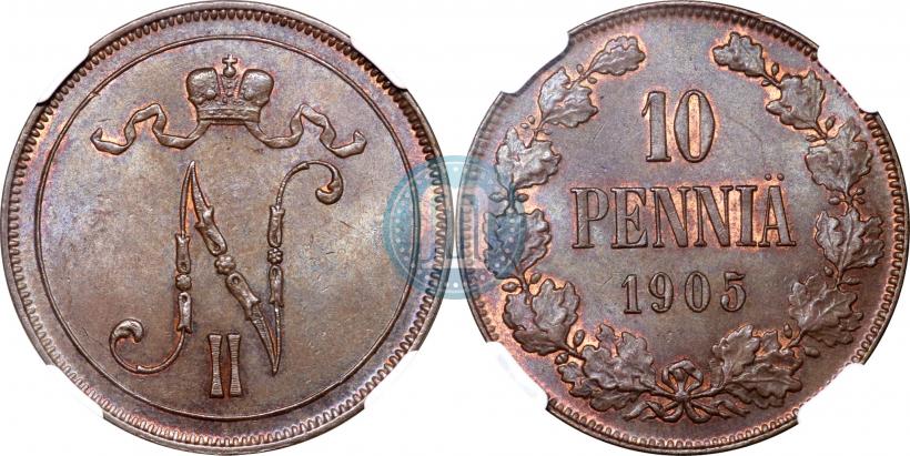 Picture 10 pennia 1905 year  