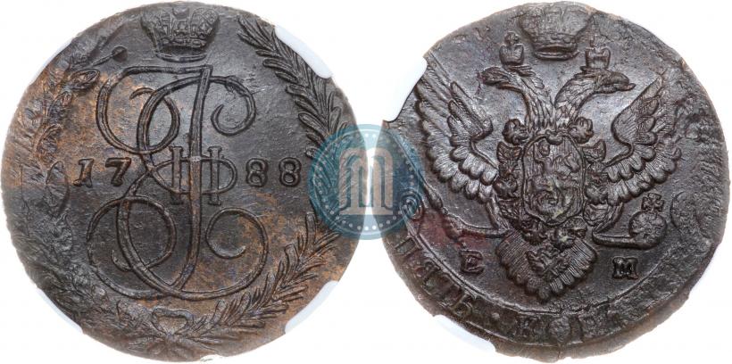 Picture 5 kopecks 1788 year ЕМ 