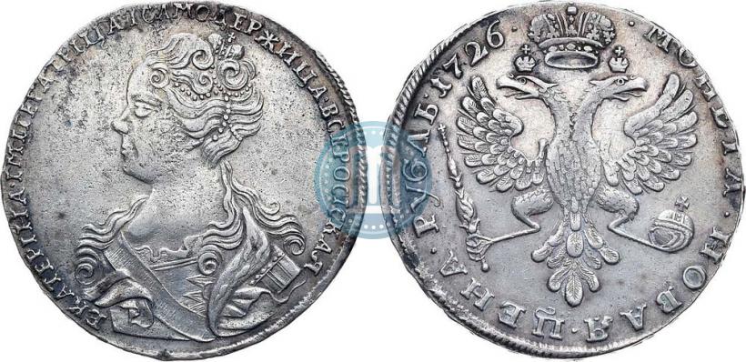 Picture 1 rouble 1726 year  "Moscow type, portrait turned to the left"