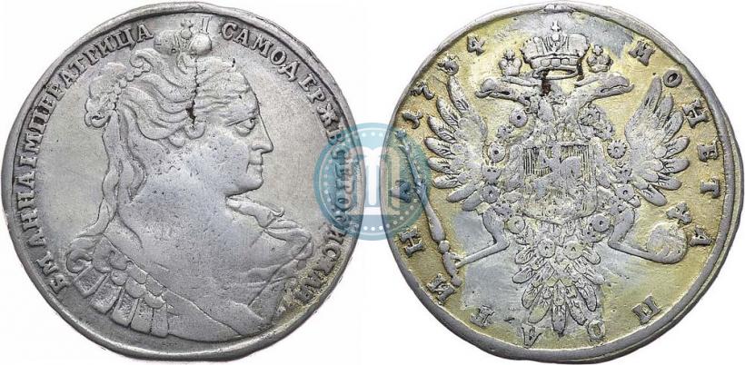 Picture Poltina 1734 year  "Type of 1734"