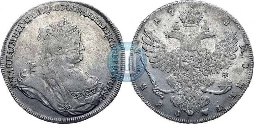 Picture 1 rouble 1738 year  "Petersburg type"