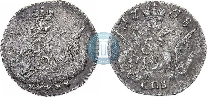 Фото 5 копеек 1758 года СПБ 