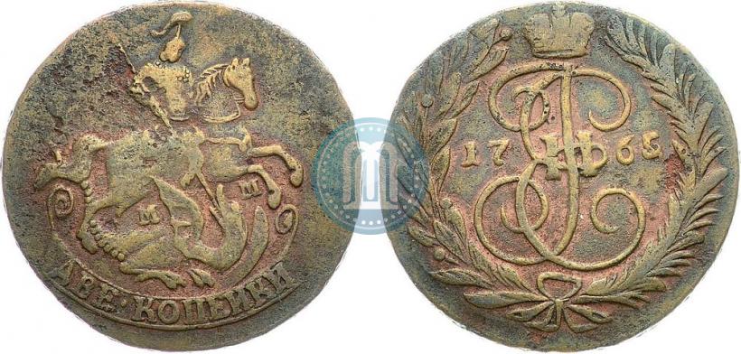 Фото 2 копейки 1765 года ММ 