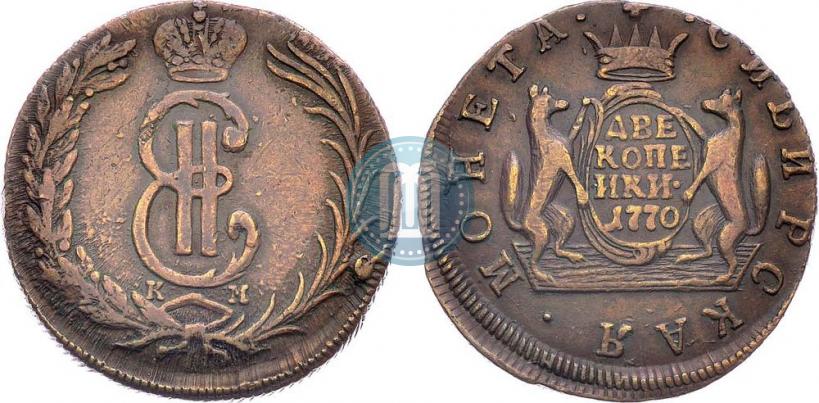 Picture 2 kopecks 1770 year КМ 