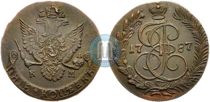 Фото 5 копеек 1787 года КМ 