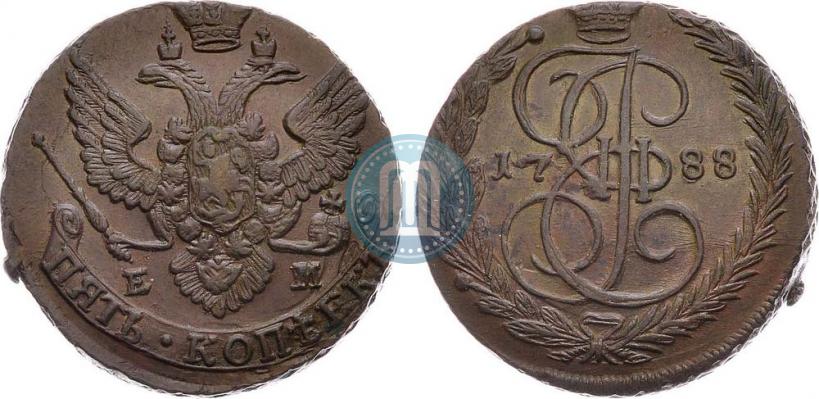 Picture 5 kopecks 1788 year ЕМ 