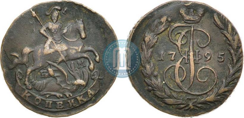 Picture 1 kopeck 1795 year ЕМ 