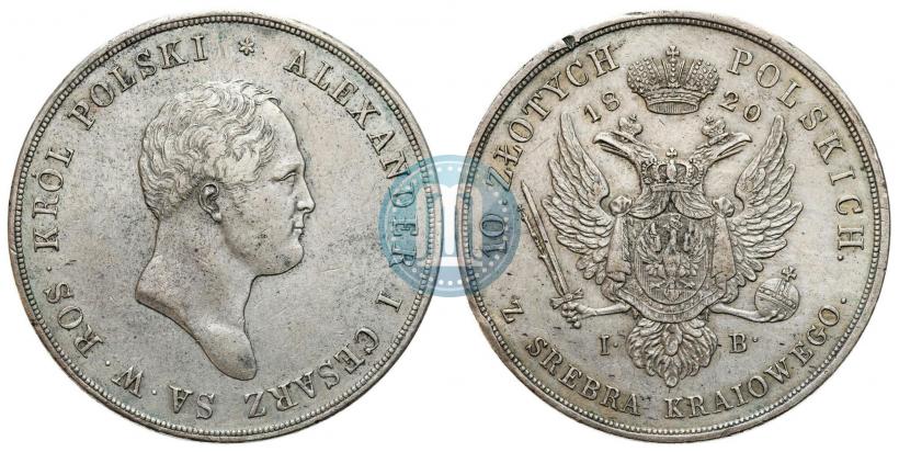 Picture 10 złotych 1820 year IB 