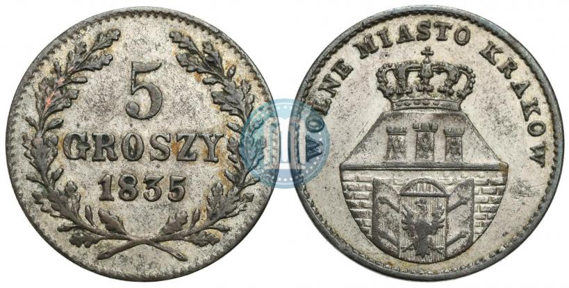 Picture 5 groszy 1835 year  "Free city of Kraków"