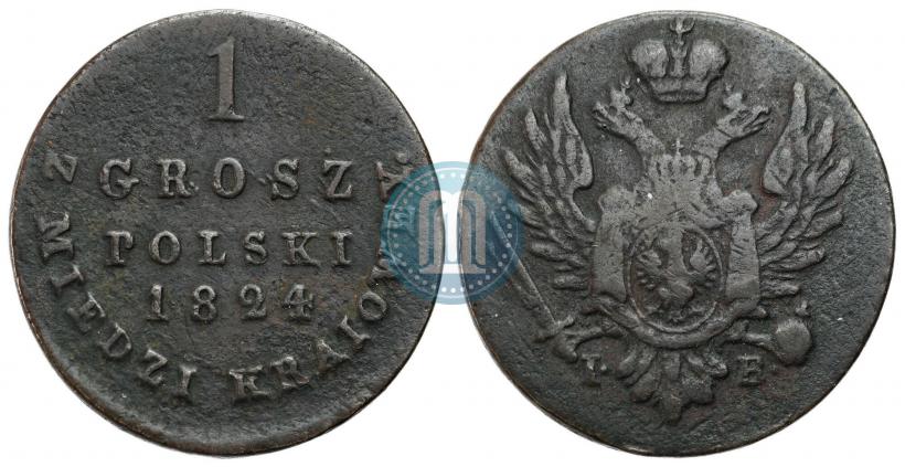 Picture 1 grosz 1824 year IB "Z MIEDZI KRAIOWEY"