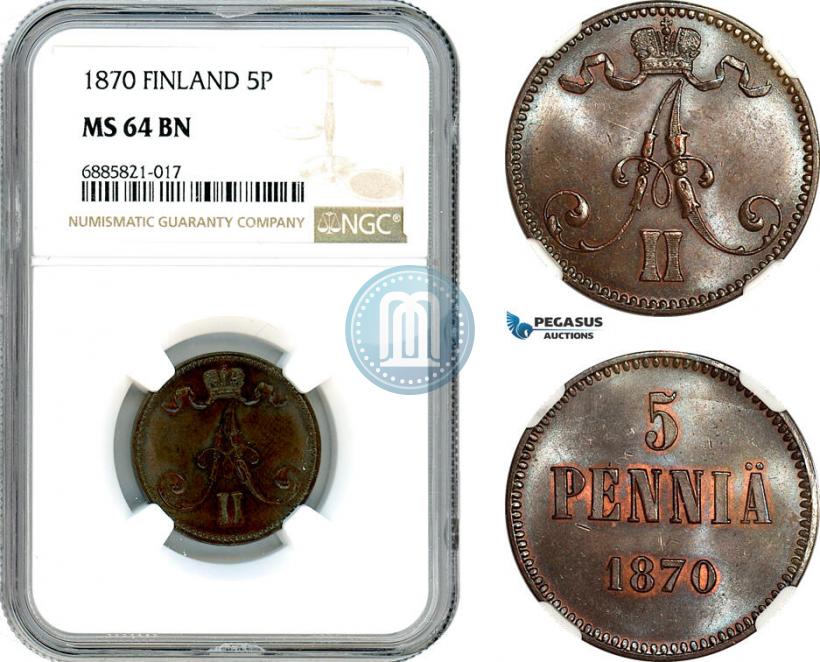 Picture 5 pennia 1870 year  