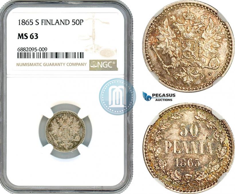 Picture 50 pennia 1865 year S 