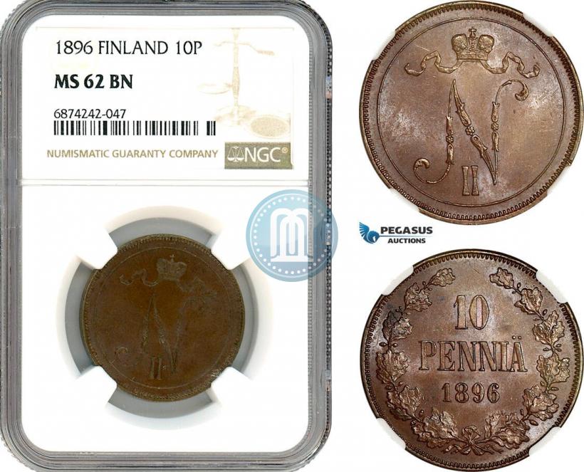 Picture 10 pennia 1896 year  