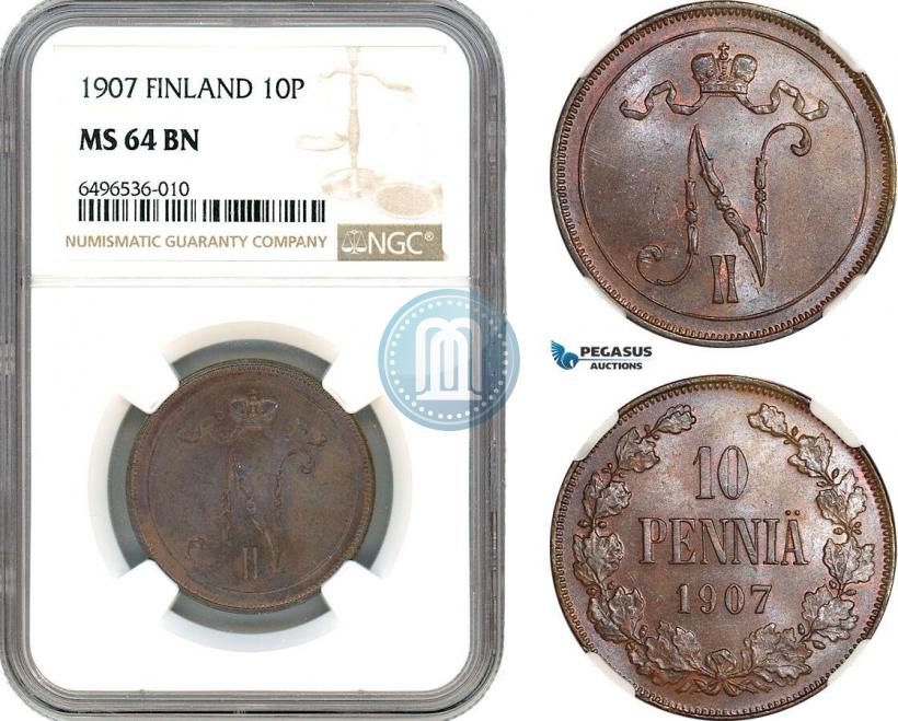 Picture 10 pennia 1907 year  