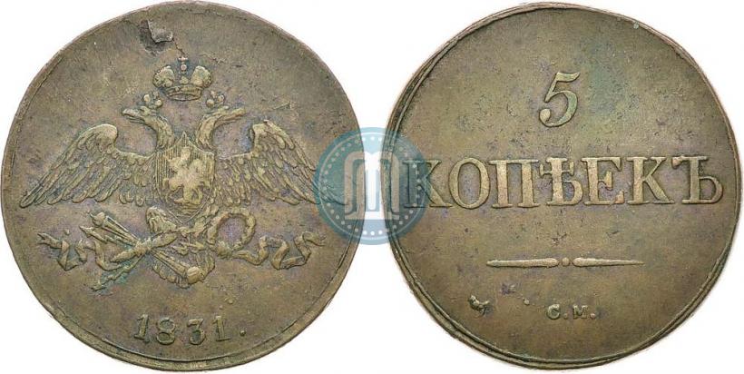 Picture 5 kopecks 1831 year СМ 