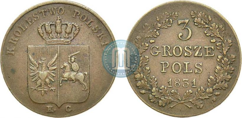 Picture 3 grosze 1831 year KG "Polish uprising"