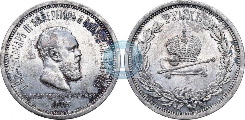 Picture 1 rouble 1883 year ЛШ "On the Coronation of Emperor Alexander III"