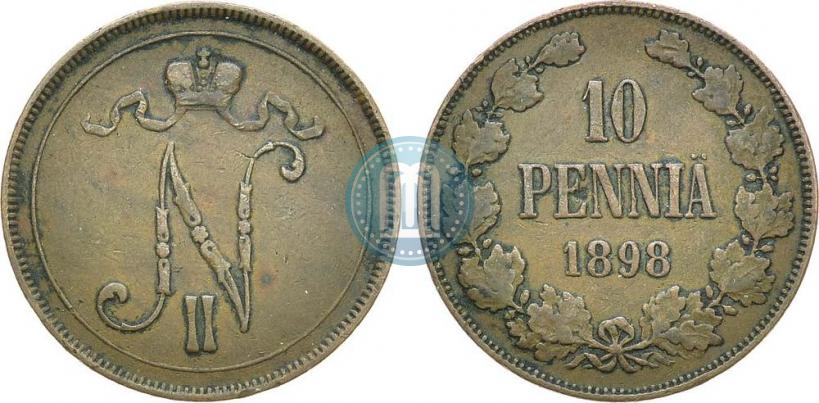 Picture 10 pennia 1898 year  