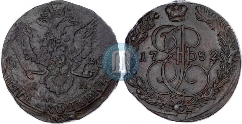 Фото 5 копеек 1782 года ЕМ 