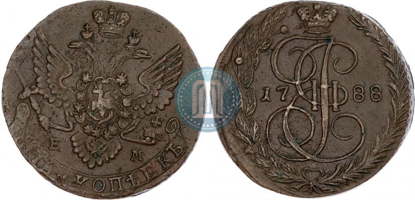 Picture 5 kopecks 1788 year ЕМ 