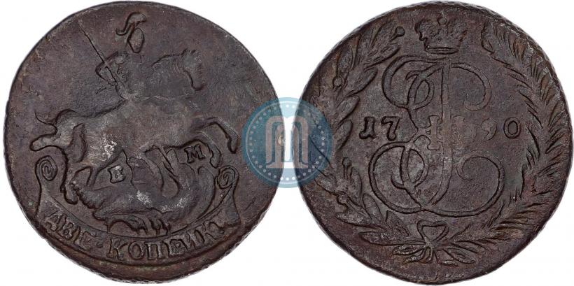 Picture 2 kopecks 1790 year ЕМ 