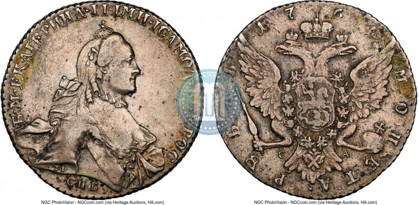 Фото 1 рубль 1764 года СПБ-СА 