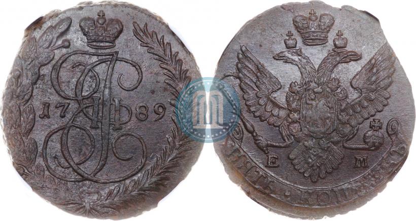 Picture 5 kopecks 1789 year ЕМ 