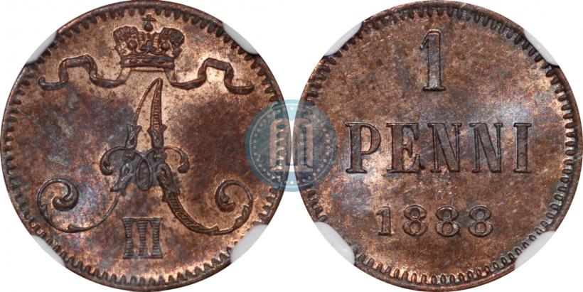 Фото 1 пенни 1888 года  