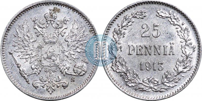 Picture 25 pennia 1913 year S 