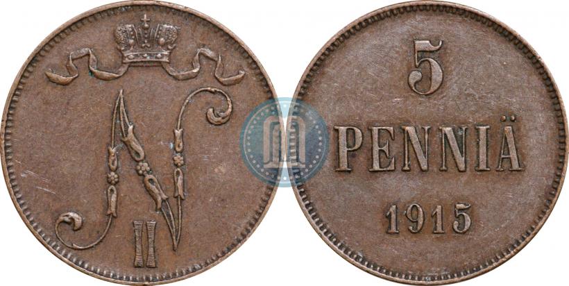 Picture 5 pennia 1915 year  
