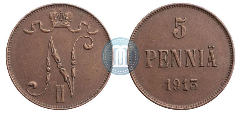 Фото 5 пенни 1913 года  