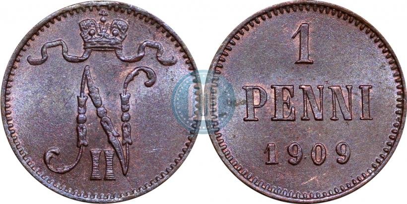 Picture 1 penni 1909 year  