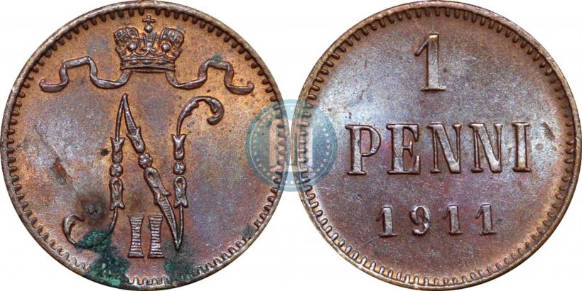 Фото 1 пенни 1911 года  