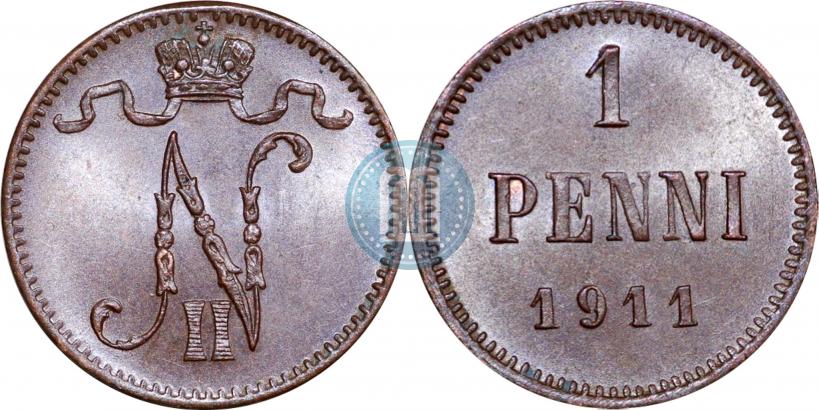 Фото 1 пенни 1911 года  