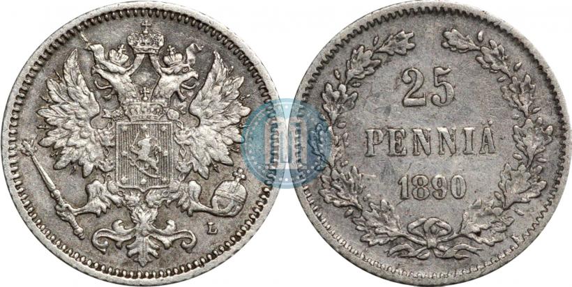 Picture 25 pennia 1890 year L 