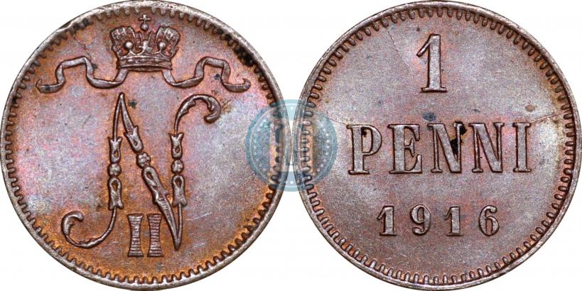 Фото 1 пенни 1916 года  